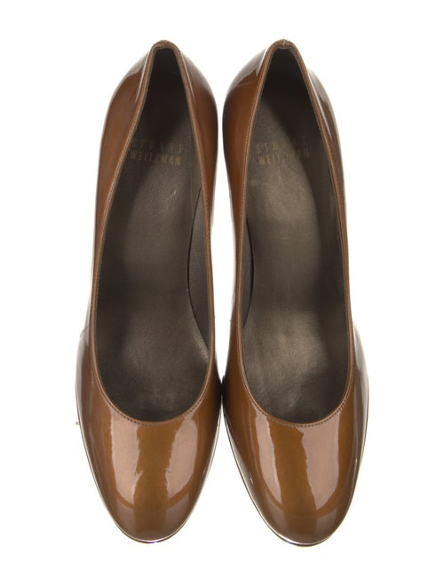 Stuart Weitzman Patent Leather Leather Trim Embellishment Pumps