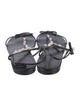 Stuart Weitzman Leather Beaded Accents T-Strap Sandals