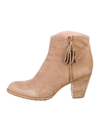 Stuart Weitzman Suede Tassel Accents Western Boots