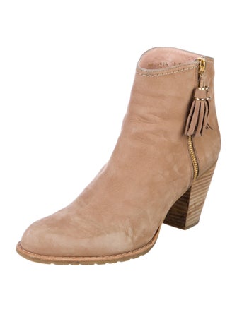 Stuart Weitzman Suede Tassel Accents Western Boots