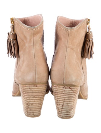 Stuart Weitzman Suede Tassel Accents Western Boots