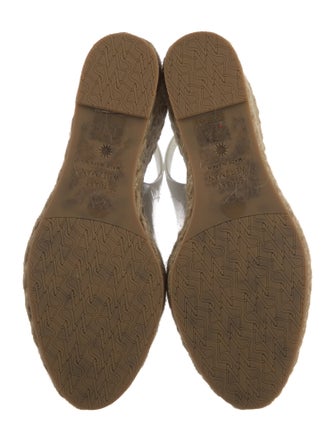 Stuart Weitzman Patent Leather Braided Accents Slingback Sandals