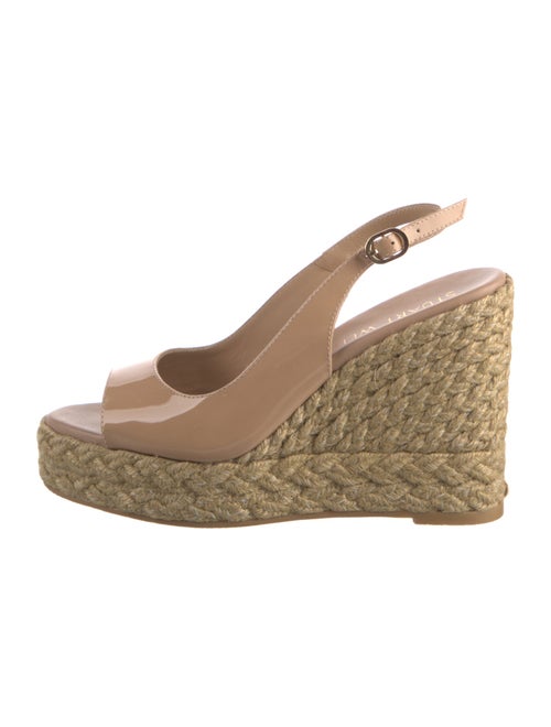 Stuart Weitzman Patent Leather Braided Accents Espadrilles