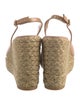 Stuart Weitzman Patent Leather Braided Accents Espadrilles