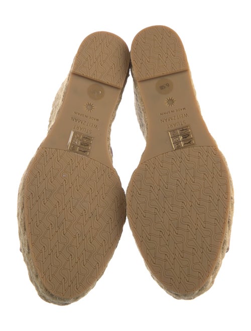 Stuart Weitzman Patent Leather Braided Accents Espadrilles