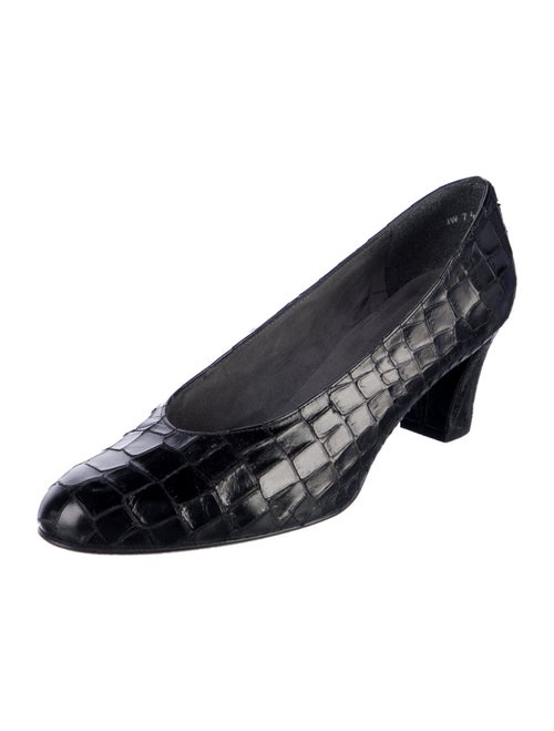 Stuart Weitzman Embossed Leather Printed Pumps