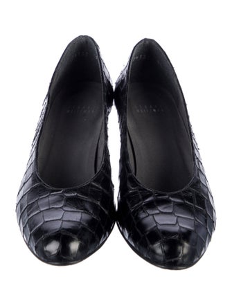 Stuart Weitzman Embossed Leather Printed Pumps