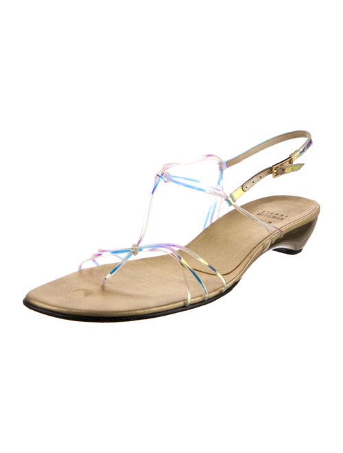 Stuart Weitzman Leather T-Strap Sandals