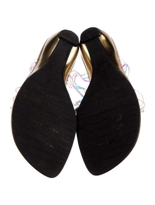 Stuart Weitzman Leather T-Strap Sandals