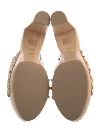 Stuart Weitzman Leather Studded Accents Slides