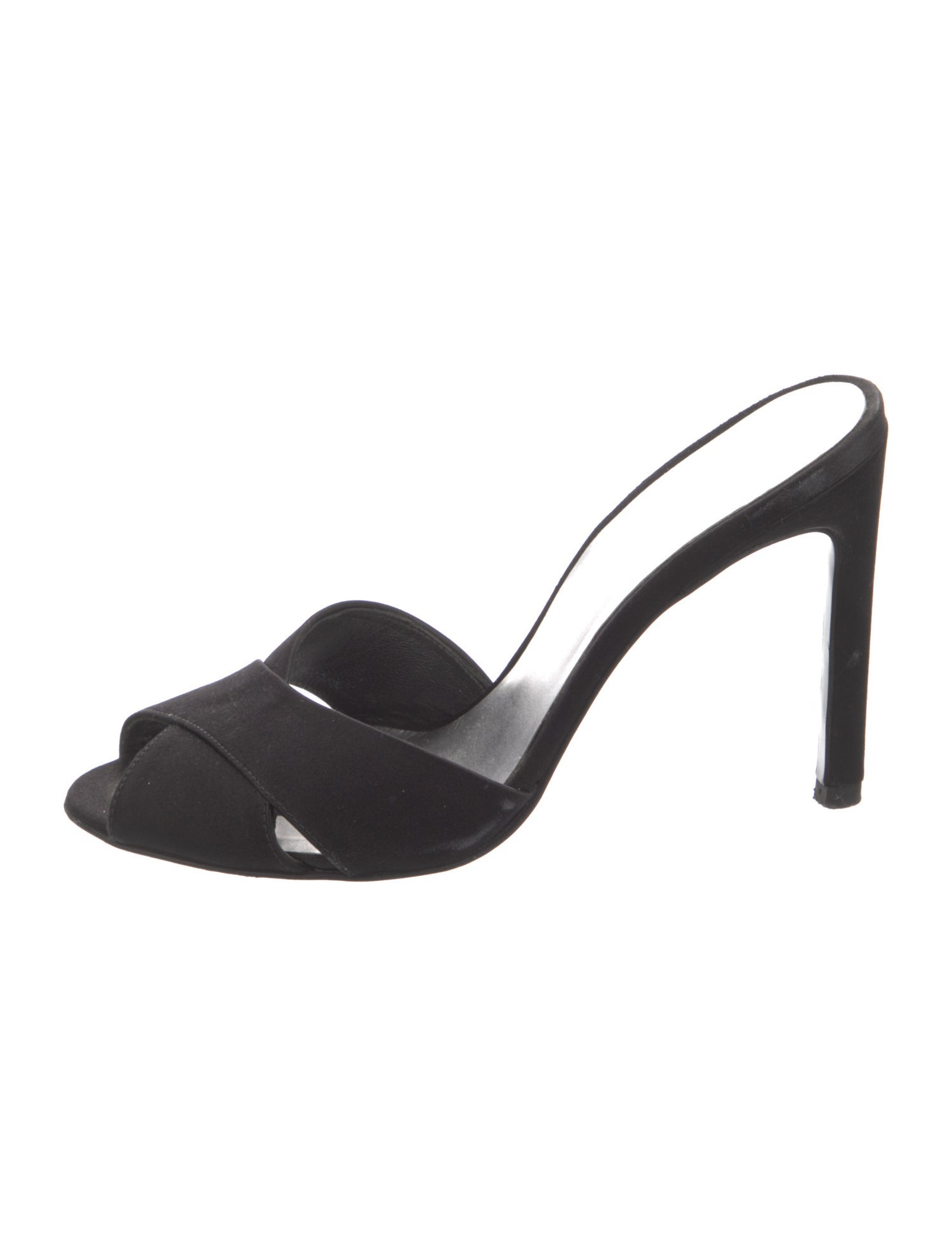 Stuart Weitzman Satin Printed Slides