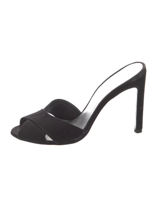 Stuart Weitzman Satin Printed Slides