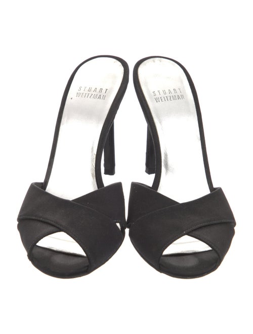 Stuart Weitzman Satin Printed Slides