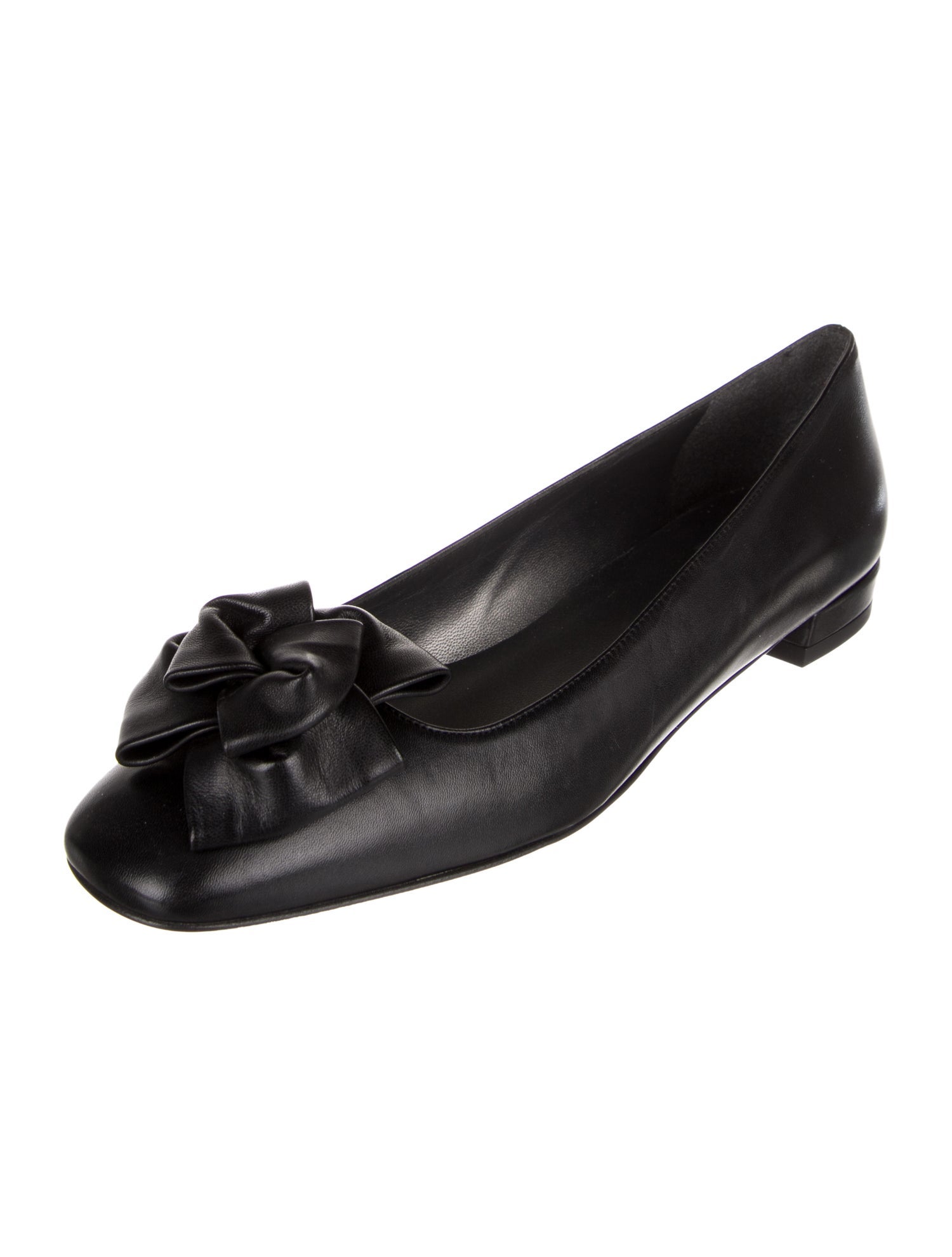 Stuart Weitzman Leather Bow Accents Ballet Flats w/ Tags