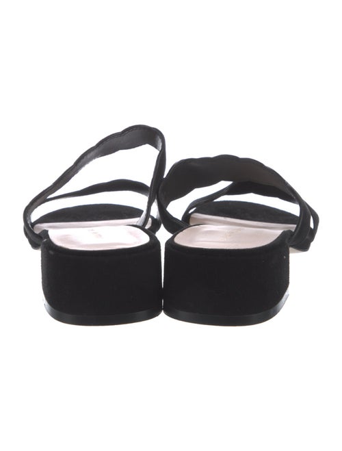 Stuart Weitzman Suede Scalloped Accent Slides