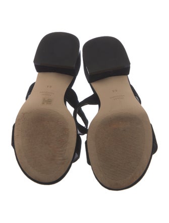 Stuart Weitzman Suede Scalloped Accent Slides