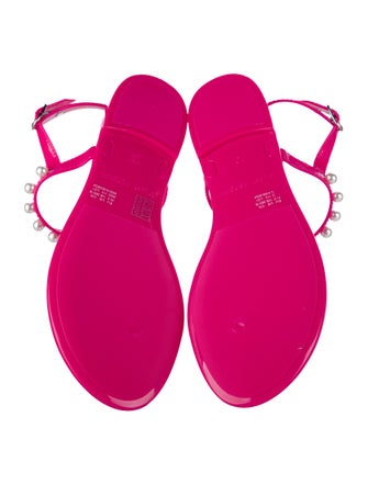 Stuart Weitzman Rubber Studded Accents T-Strap Sandals