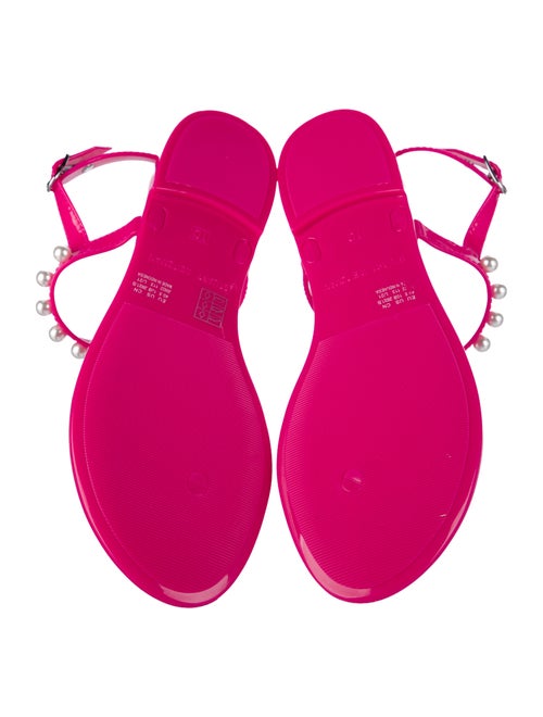 Stuart Weitzman Rubber Studded Accents T-Strap Sandals