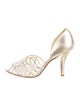 Stuart Weitzman Leather Mesh Accents D'Orsay Pumps