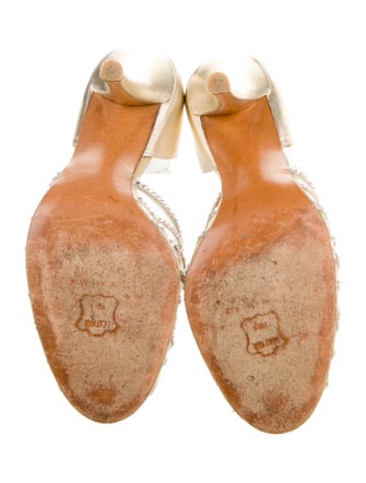 Stuart Weitzman Leather Mesh Accents D'Orsay Pumps