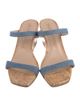 Stuart Weitzman Denim Slides