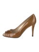 Stuart Weitzman Patent Leather Leather Trim Embellishment Pumps