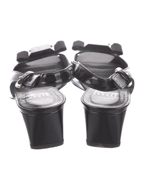 Stuart Weitzman Patent Leather Bow Accents Slingback Pumps