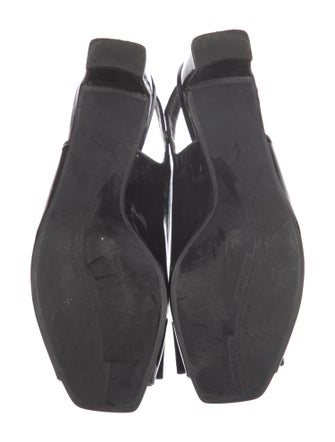 Stuart Weitzman Patent Leather Bow Accents Slingback Pumps
