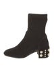 Stuart Weitzman Suede Studded Accents Sock Boots