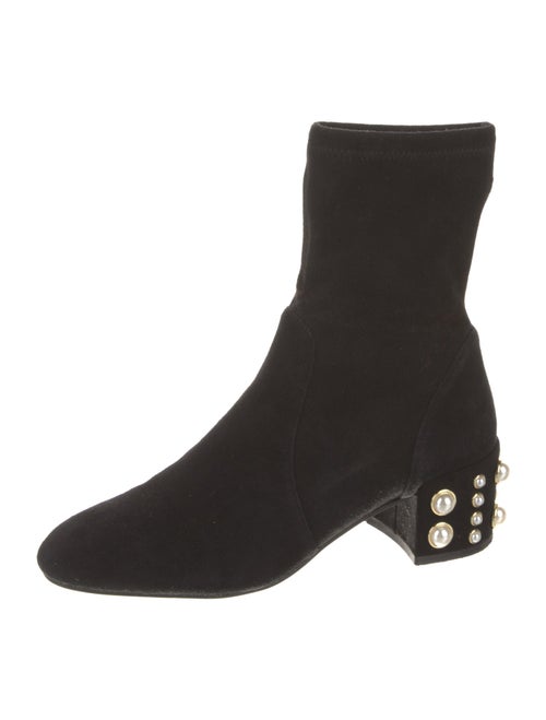 Stuart Weitzman Suede Studded Accents Sock Boots