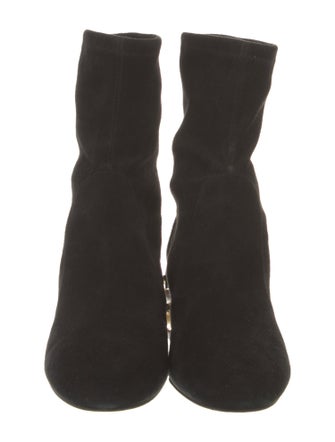 Stuart Weitzman Suede Studded Accents Sock Boots