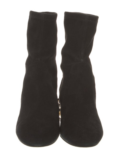 Stuart Weitzman Suede Studded Accents Sock Boots