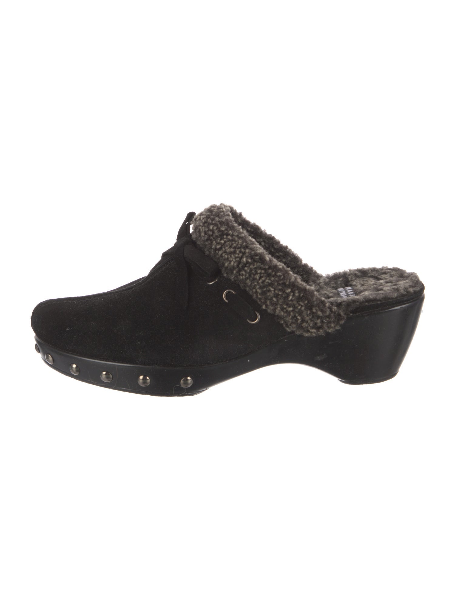 Stuart Weitzman Suede Studded Accents Mules