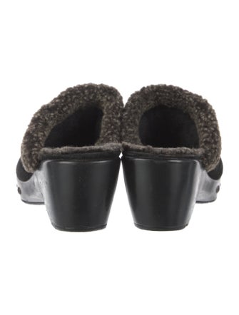 Stuart Weitzman Suede Studded Accents Mules