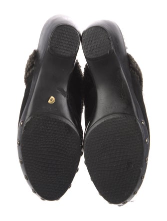 Stuart Weitzman Suede Studded Accents Mules