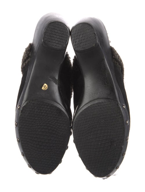 Stuart Weitzman Suede Studded Accents Mules