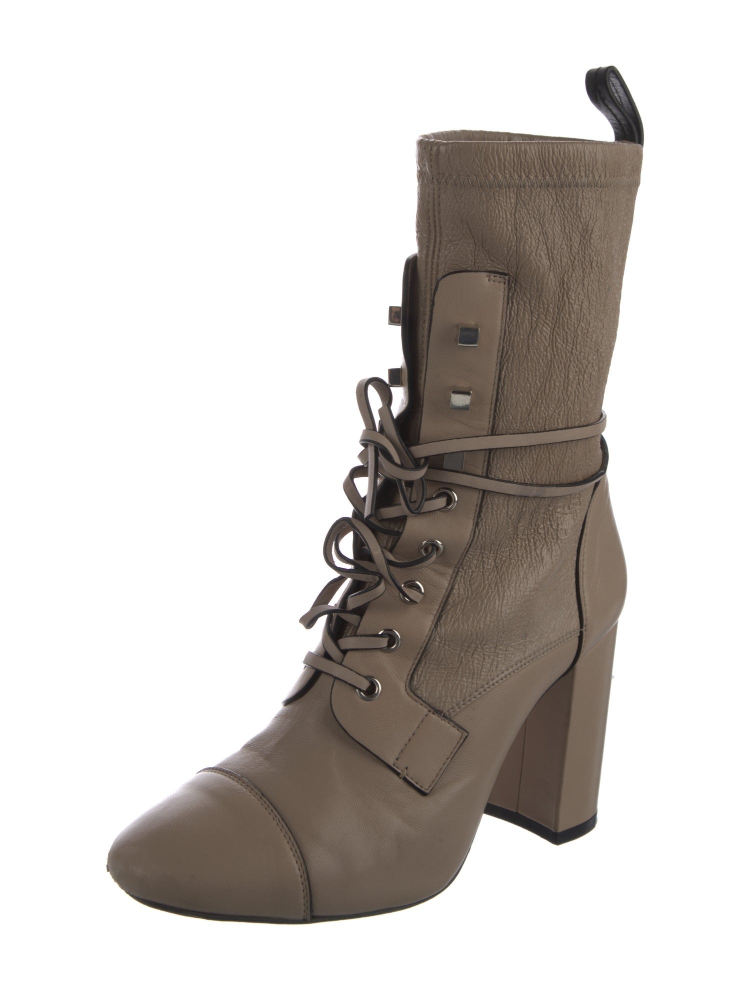 Stuart Weitzman Leather Lace-Up Boots