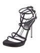 Stuart Weitzman Satin Crystal Embellishments Gladiator Sandals
