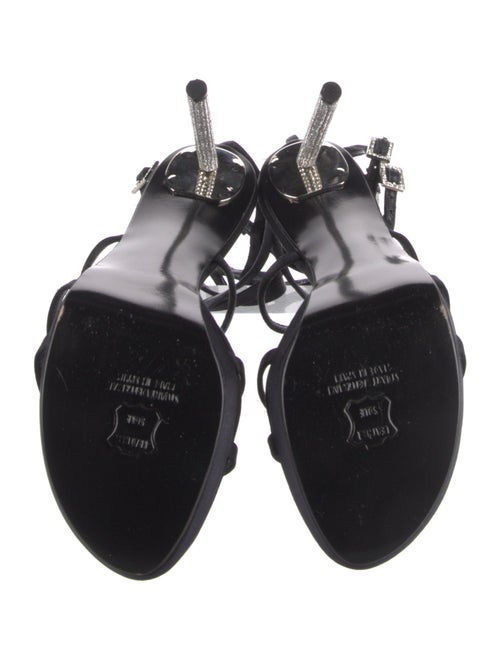 Stuart Weitzman Satin Crystal Embellishments Gladiator Sandals