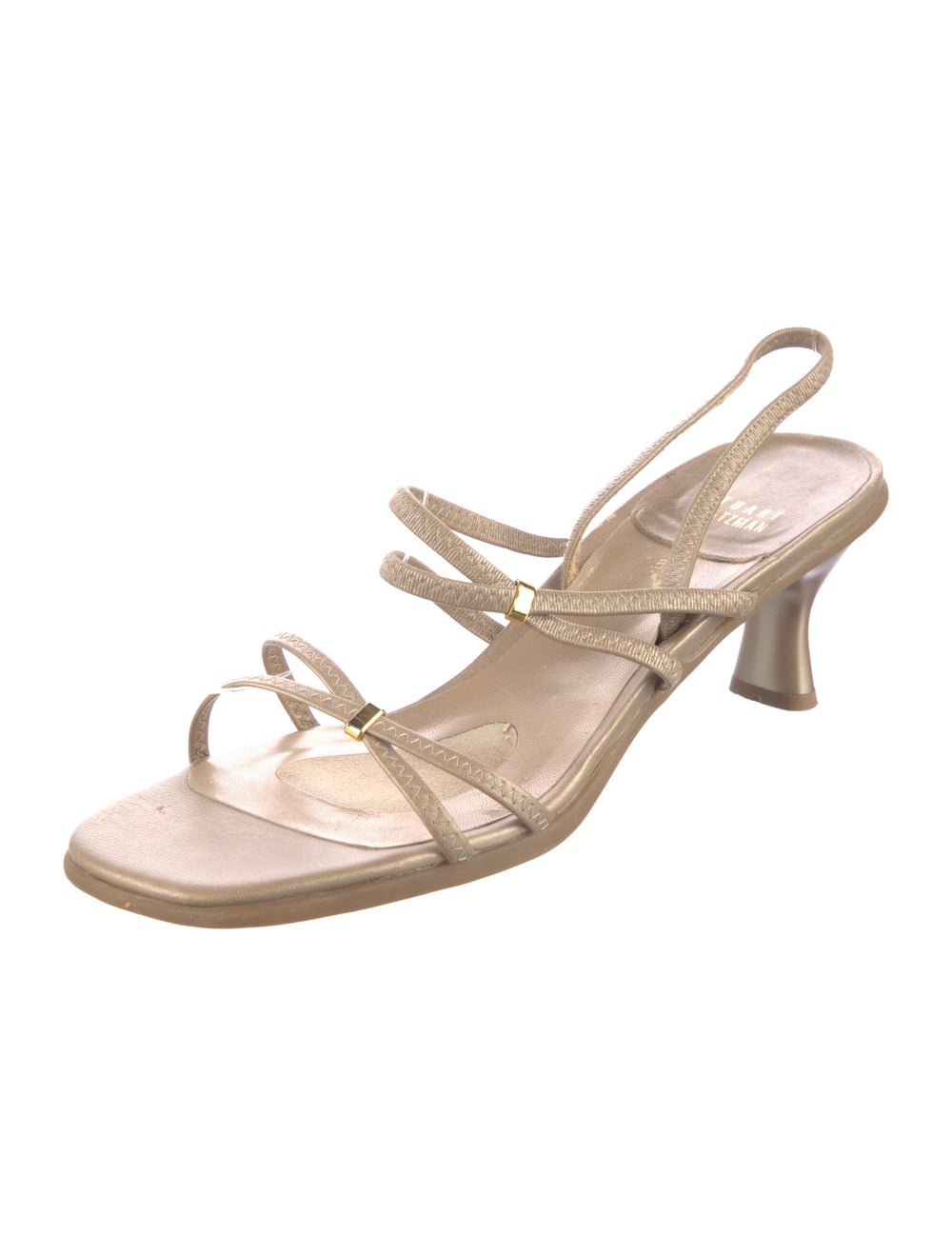 Stuart Weitzman Leather Slingback Sandals Neutral… - image 2