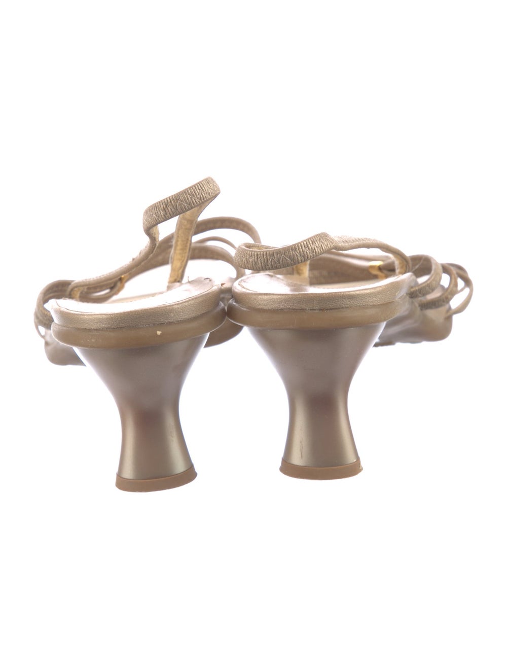 Stuart Weitzman Leather Slingback Sandals Neutral… - image 4