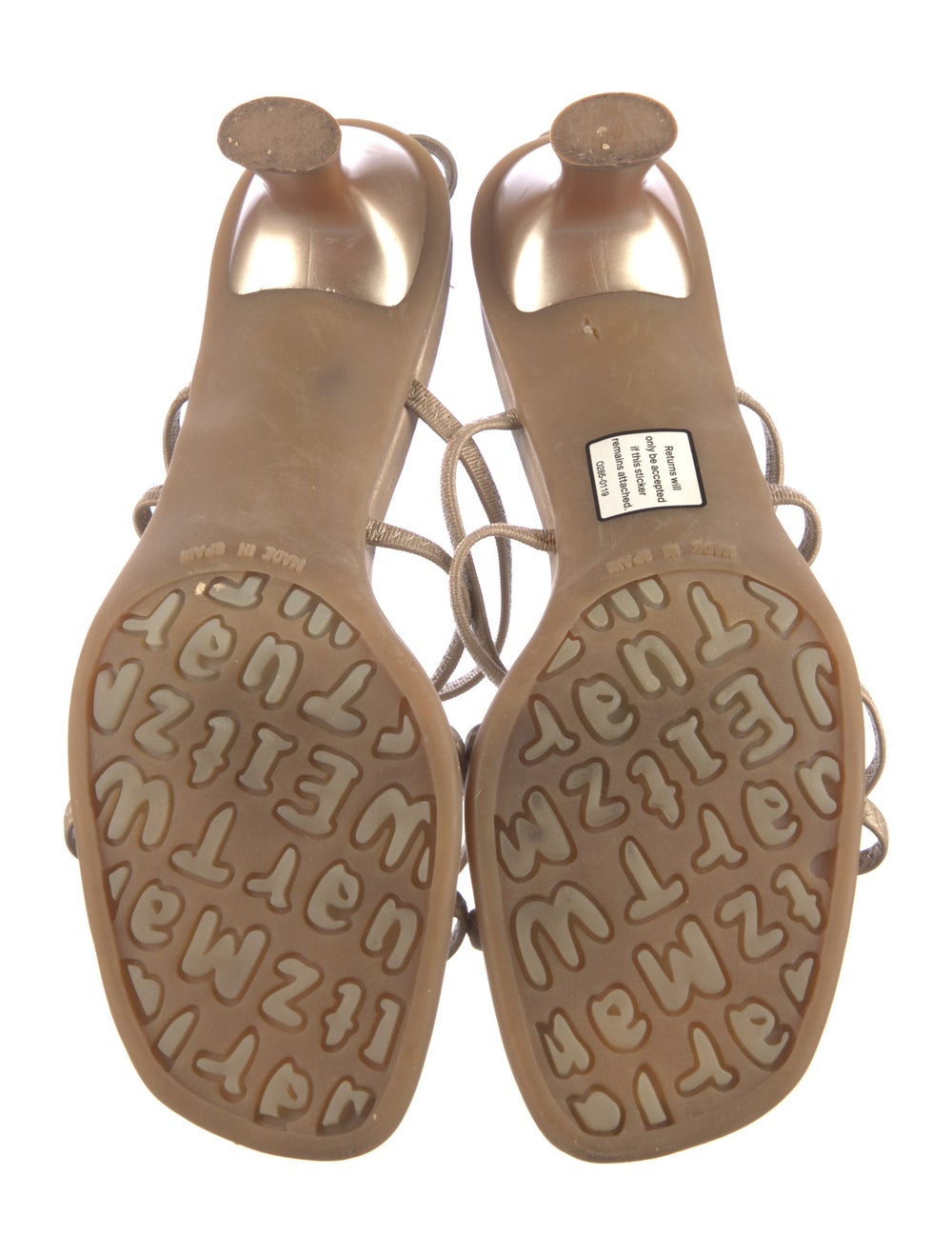 Stuart Weitzman Leather Slingback Sandals Neutral… - image 5