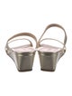 Stuart Weitzman Leather Glitter Accents Slides
