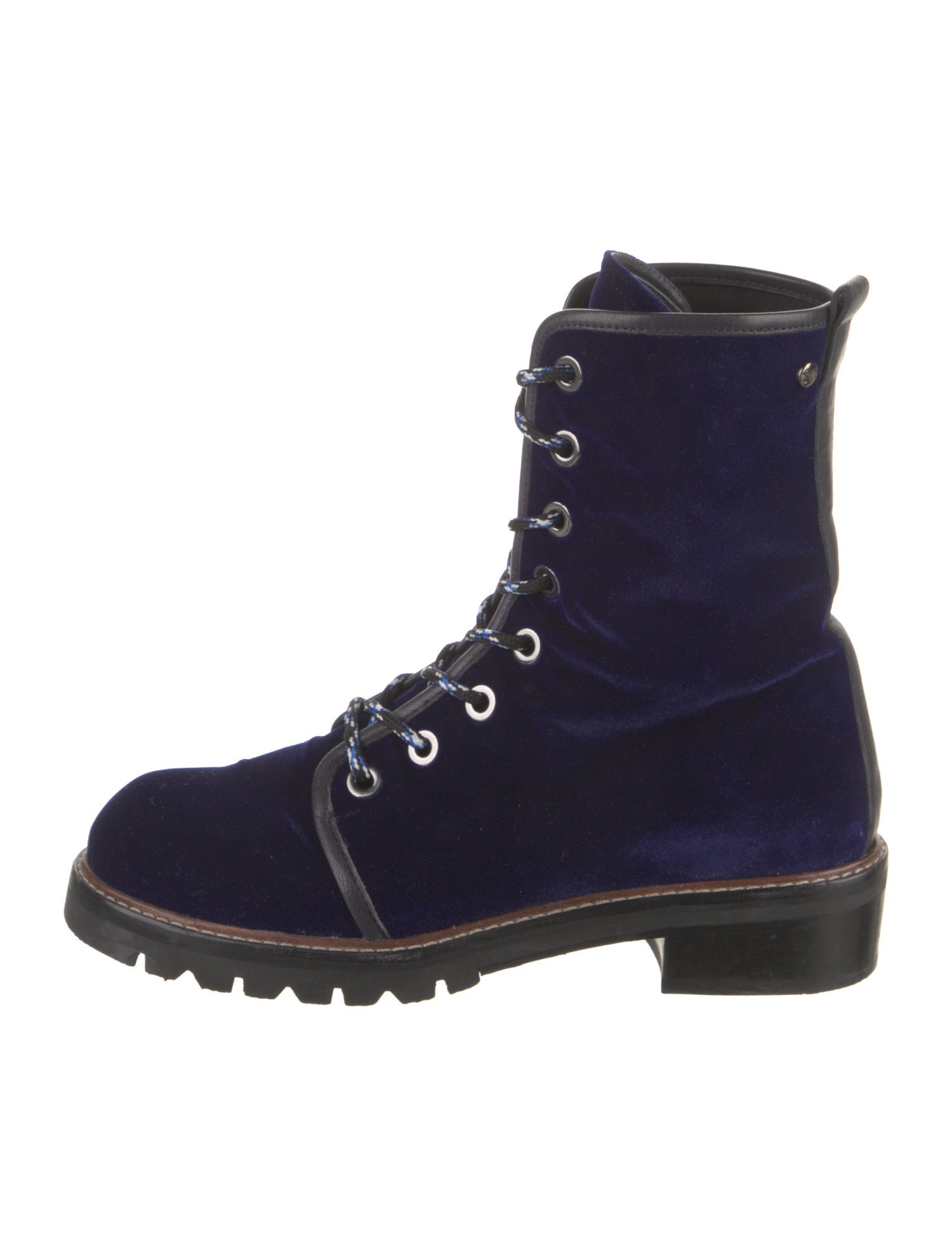 Stuart Weitzman Velvet Combat Boots