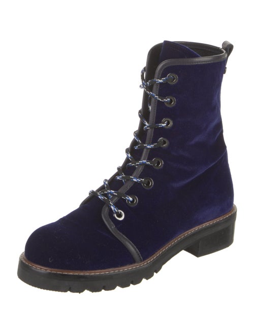 Stuart Weitzman Velvet Combat Boots