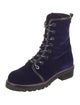 Stuart Weitzman Velvet Combat Boots