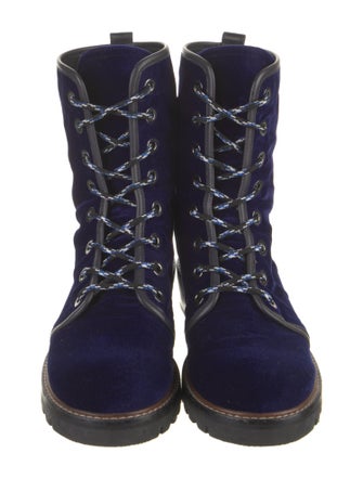 Stuart Weitzman Velvet Combat Boots
