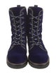 Stuart Weitzman Velvet Combat Boots