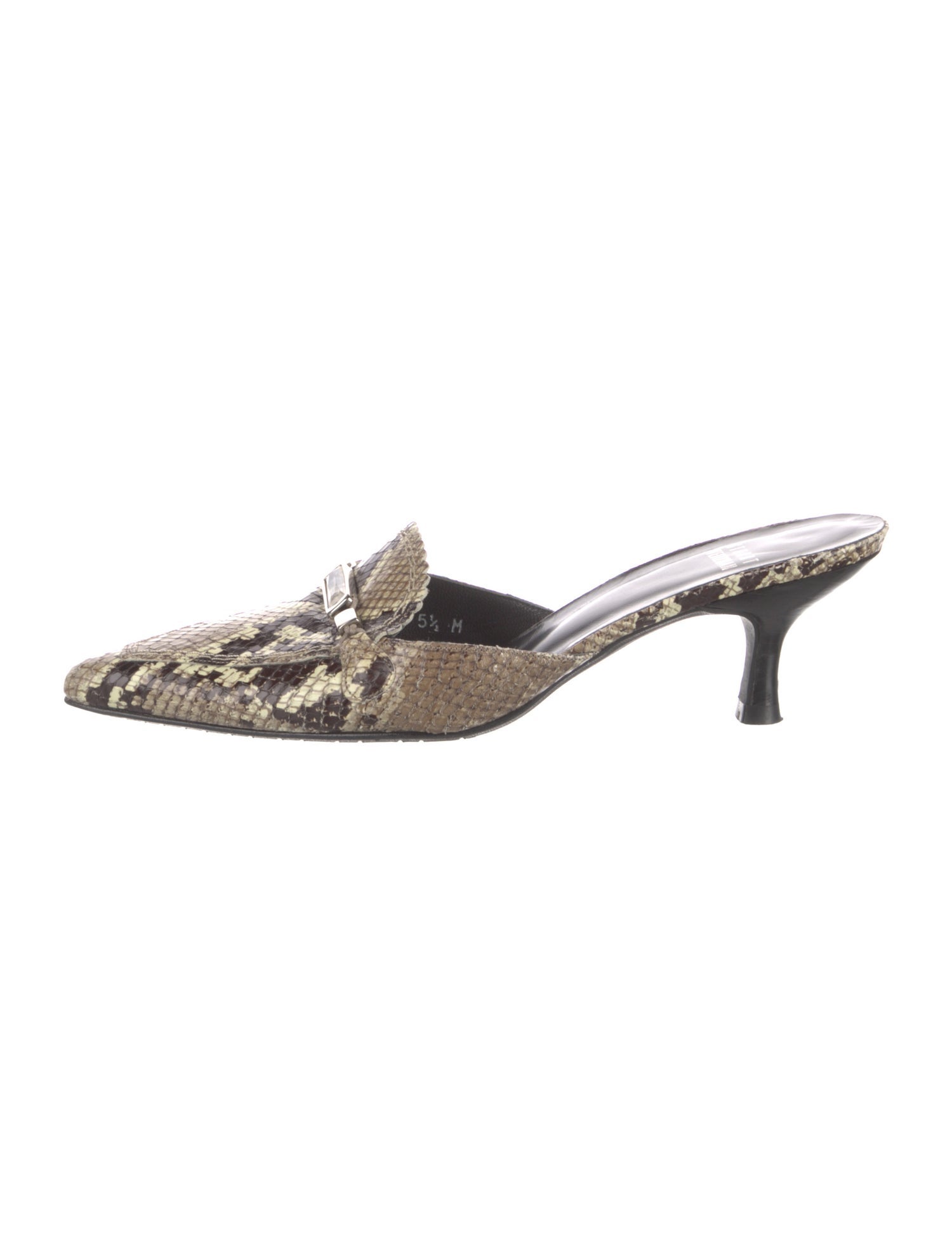 Stuart Weitzman Snakeskin Animal Print Mules