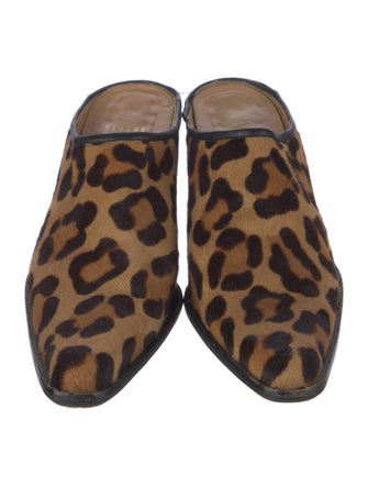 Stuart Weitzman Ponyhair Animal Print Mules